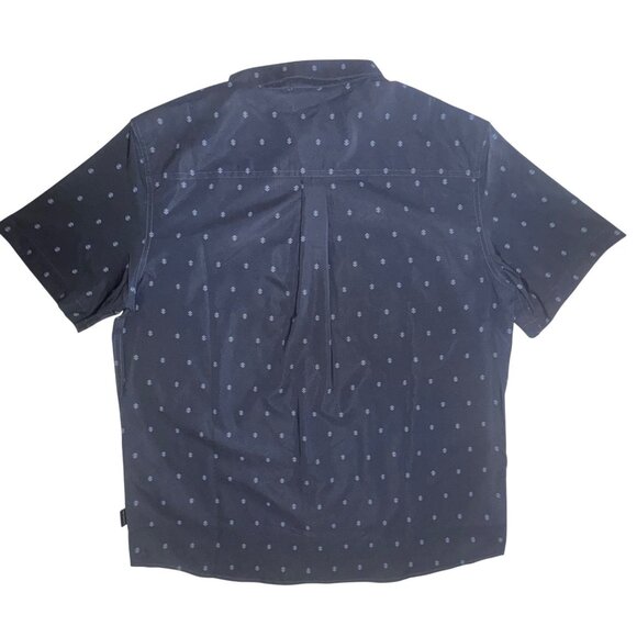 Voyager Mens Medium Short Sleeve Button-Up Shirt Gray Patterned  Grey Med M - Picture 4 of 9